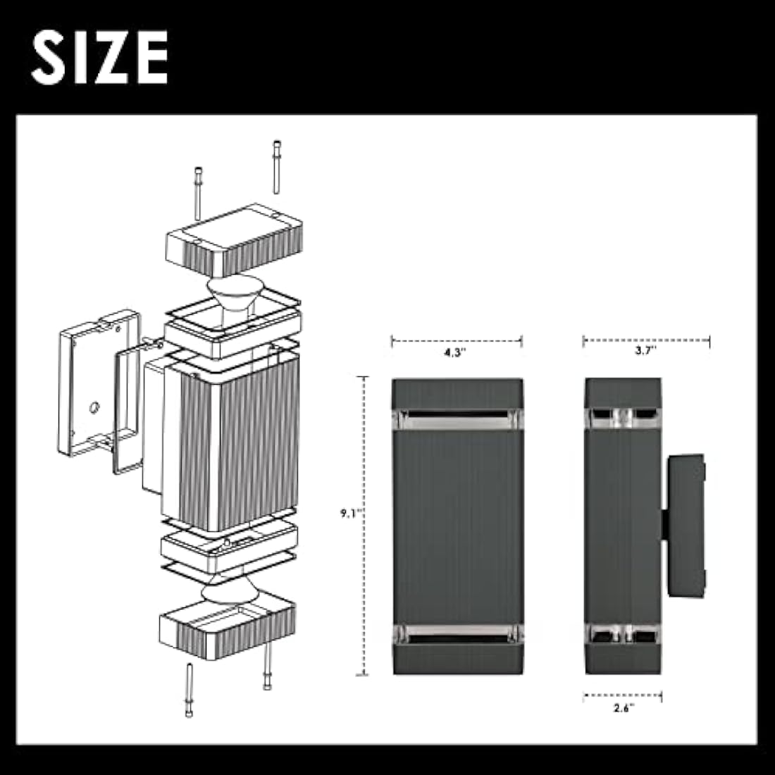 CELAVY Outdoor Wall Lights Mains Powered, Up Down Outside Wall Lights IP65 Waterproof, Porch Light Front Door Lamp Modern Aluminium GU10, External LED Lighting Sconce Wall Mounted for House, Grey