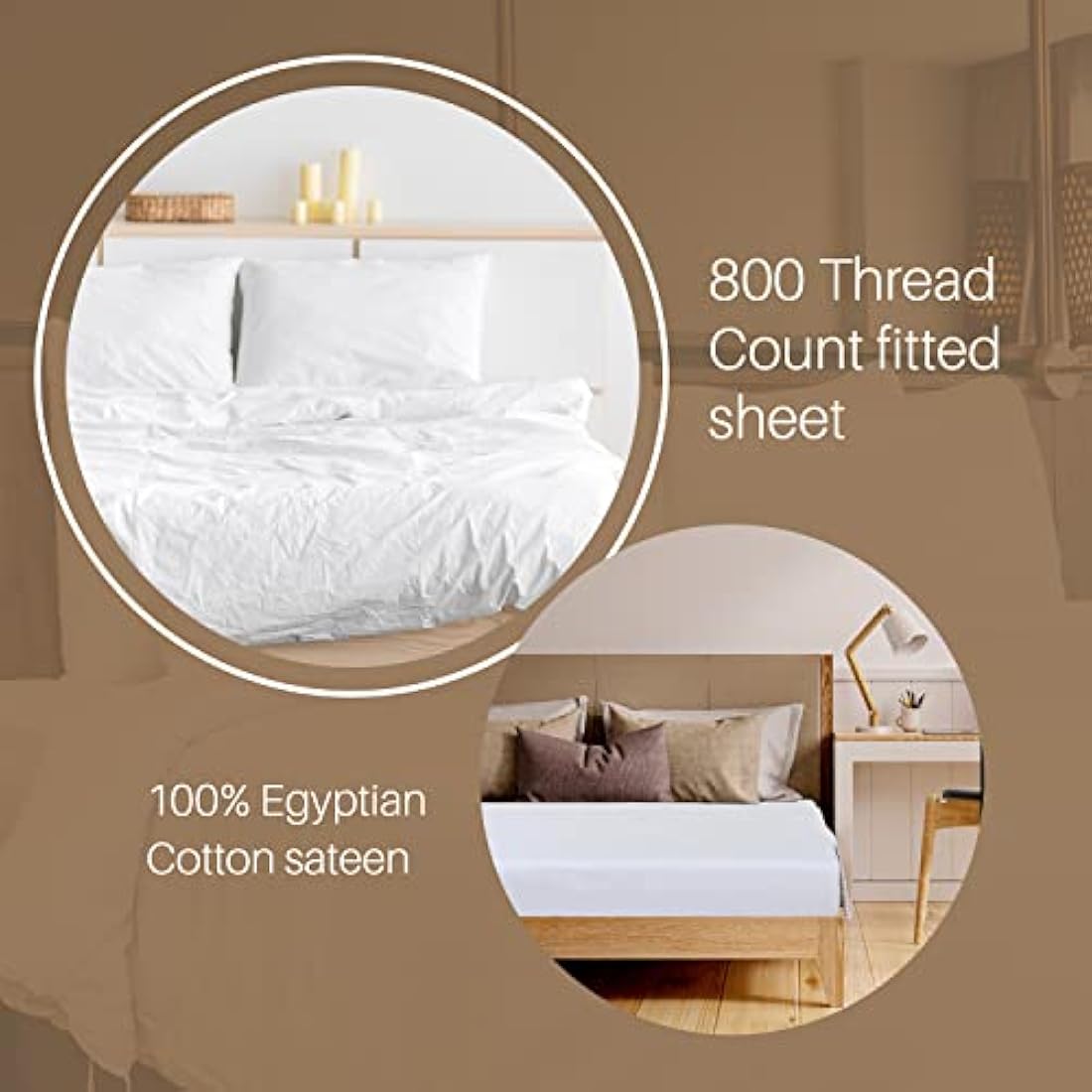800 Thread Count - House Wife Pillow Cases - 100% Pure Egyptian Cotton Sateen Super Soft Hotel Quality Bedding, 2 House Wife Pillow Cases - White