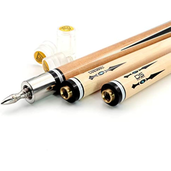 CUESOUL 58 Inches 19oz Joint Pool Cue Stick Billiards Premium Canadian Maple Pool Cue, Multi-layered Tip, 11.5/12.75mm Billiards Pool Cue Set Accessories