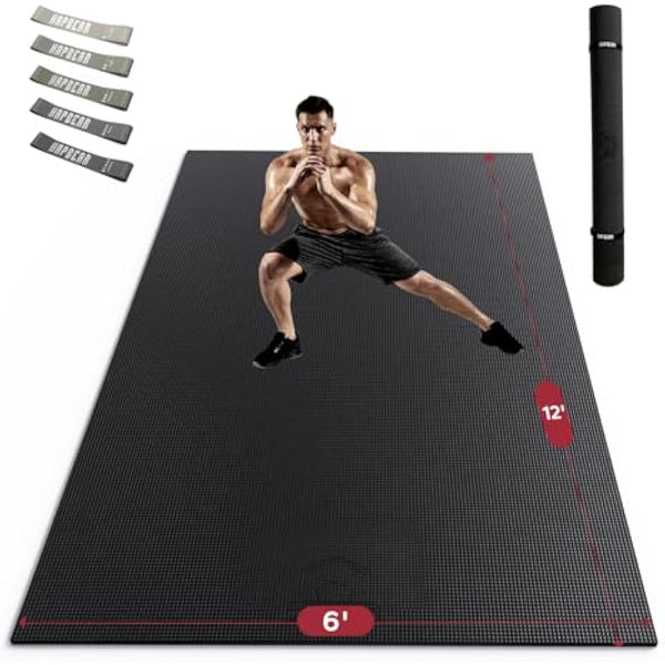 HAPBEAR Large Exercise Mat, 183×122cm/ 213×152cm×8mm, Non-Slip, Ultra Durable, Large Yoga Mat for Home Gym, Fitness, Yoga, Pilates, Stretching, Push-ups, Gymnastics