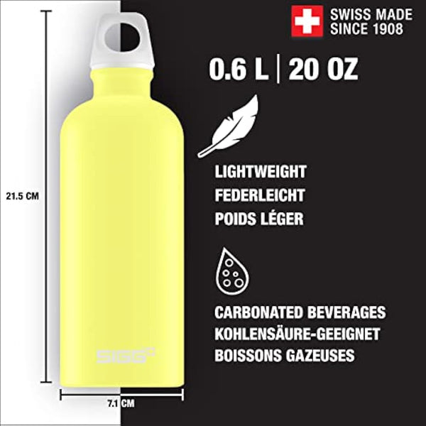 Sigg - Aluminum Water Bottle - Traveller - Climate Neutral Certified - Suitable For Carbonated Beverages - Leakproof & Lightweight - BPA Free - 0.6L / 1L/ 1.5L