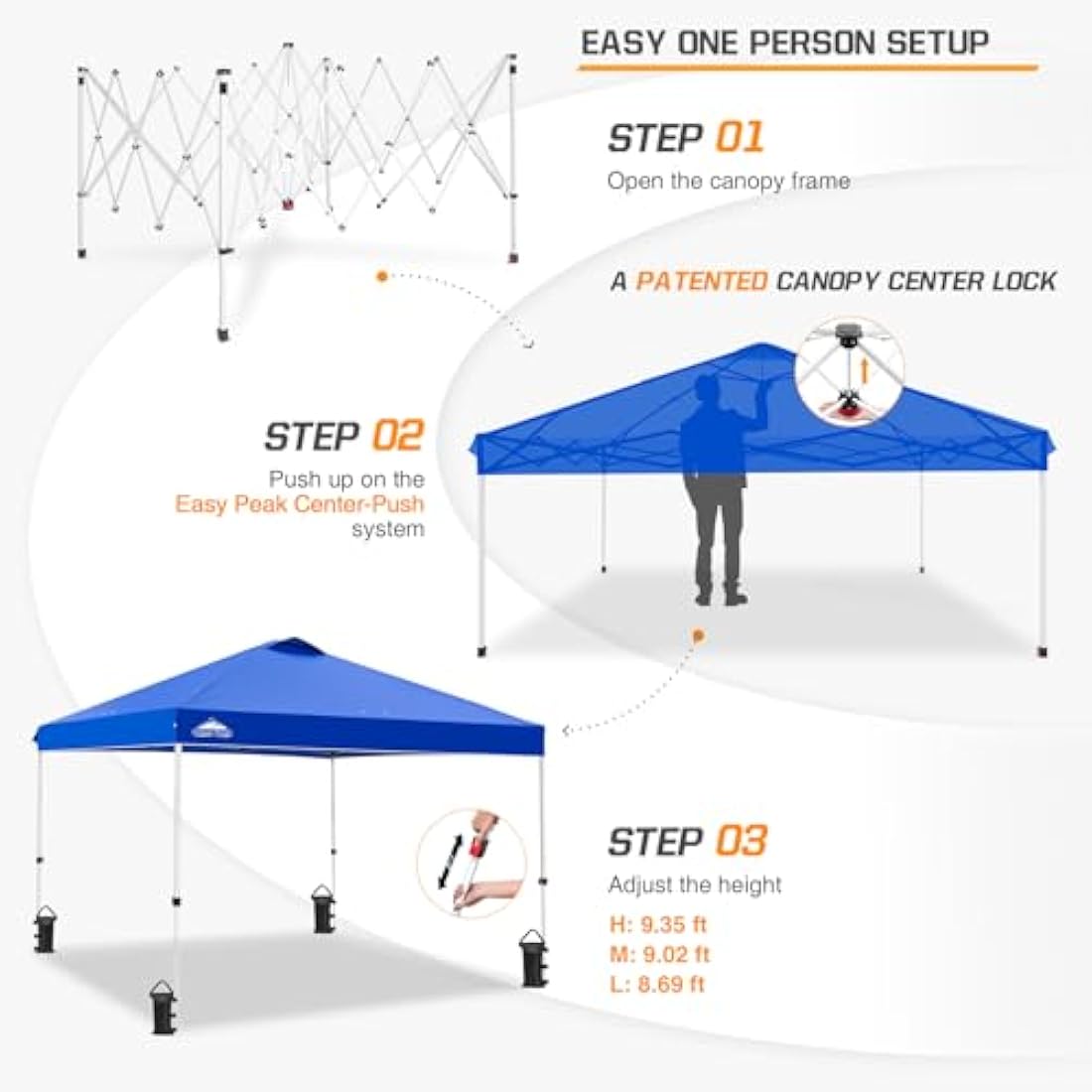 EAGLE PEAK 3m x 3m Pop Up Canopy Tent