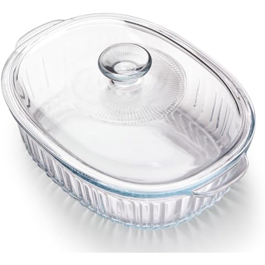 NUTRIUPS 3L Oval Glass Casserole Dish with Lid, Borosilicate Glass, Large Oval Casserole Dish for Oven, Oven Proof Dishes with Lids(31×21.5×13cm）