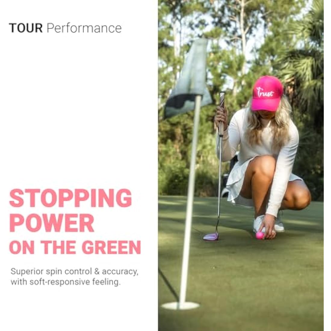 Trust Golf Balls Aurora | Rosa | Tour-Level Performance | Stand Out | Maximum Distance | Straight Flight | Stopping Power | Crystal Urethane Cover for Ultimate Control | 12 or 48 Balls