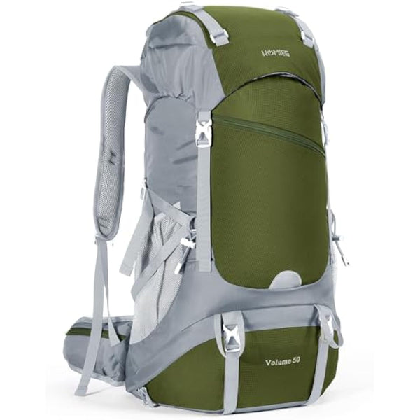 HOMIEE 50L Waterproof Hiking Backpack for Men Women, Lightweight Trekking Backpack with Rain Cover, Large Camping Rucksack for Outdoor Sports Travel Hiking Cycling Climbing Mountaineering