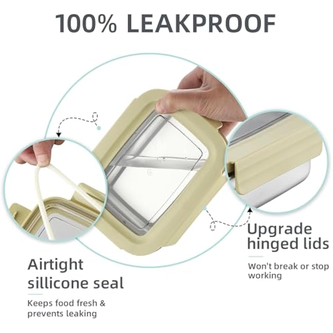 Misichao Stainless Steel Food Storage Containers with Lids - Stackable Meal Prep Food Containers for Kitchen & Pantry, Leakproof, Reusable Metal Bento Lunch Box for Kids Adult 650 ml 4 Count