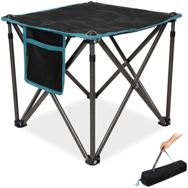 FUNDANGO Oversized Camping Stool with cushion, 18.1 Inch footstool 400 Lbs Heavy Duty Padded Collapsible folding stool Portable Foldable seat for Outdoor Garden Fishing Hiking with Carry Bag (Black)