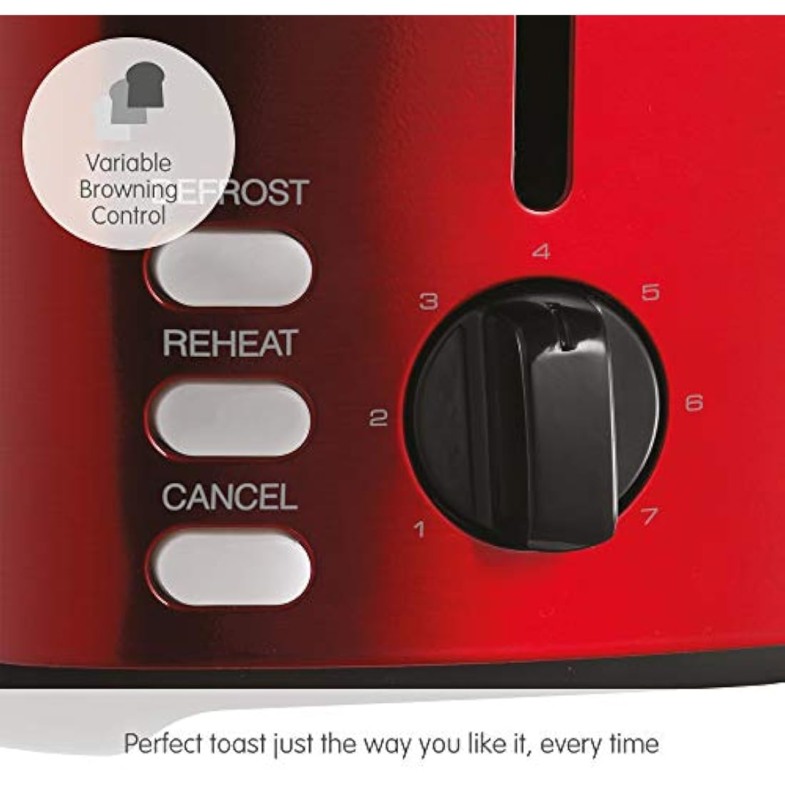 Morphy Richards Equip Red 2 Slice Toaster - Defrost And Reheat Settings - 2 Slot - Stainless Steel - 222066