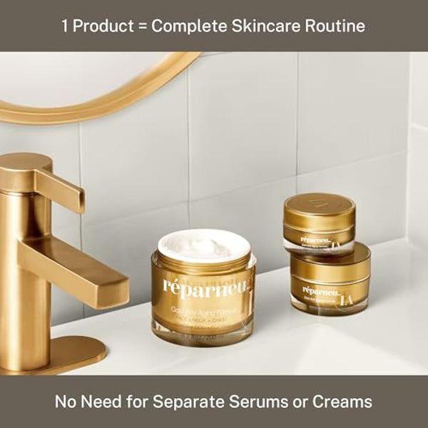 InfiniteAloe Gold Anti-Aging Moisturizer Formula - Organic Aloe Supported by Twelve Key Anti-Aging Ingredients to Deliver Younger Looking, Hydrated, Soft Skin (1.7 Oz.)