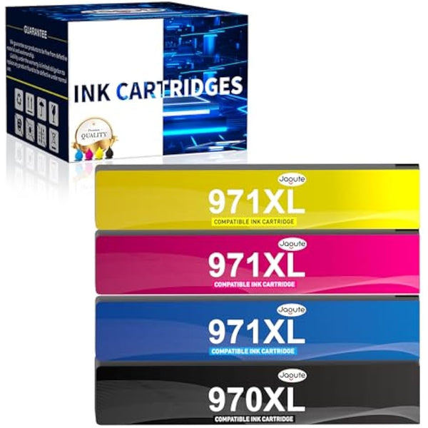 Jagute 970XL 971XL Ink Cartridges Replacement for HP 970 XL 971 XL Ink Cartridge Compatible with HP Officejet Pro X476dw X451dw X576dw X551dw X451dn X476dn X576dn X476 X576 X551 X451 Printers 4 pack