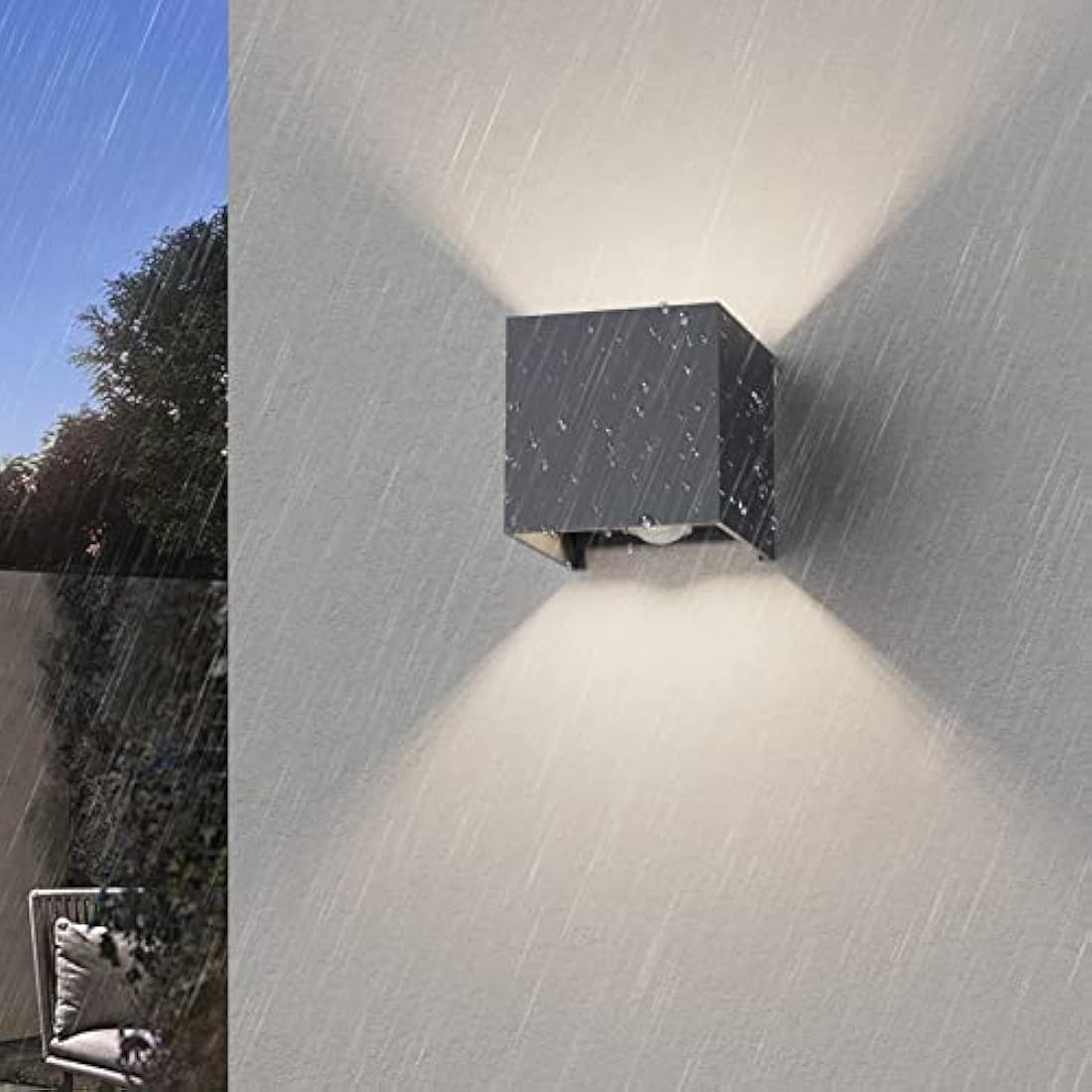 Klighten 2PCS Outdoor Wall Light with Motion Sensor, Waterproof IP54 Outside Wall Lamps with Sensor, Adjustable Beam Angle, Natural White 4000K, Antracita (G9 LED Bulb Include)