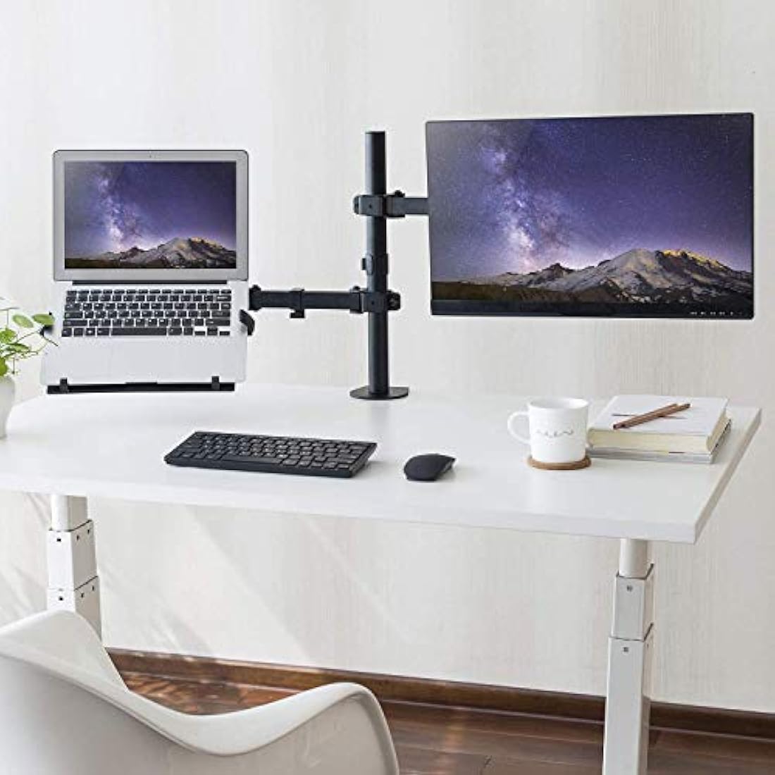 Mount Plus MP-NBH-2 Laptop Mount Tray for Monitor Arms and Stands (Tray Only) | Notebook Arm Mount Tray Fits 75 x 75 and 100 x 100 mm VESA Mount Holes | Fully Secures Laptop