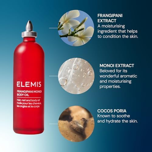 ELEMIS Body Oils 100ml – Frangipani Monoi, Japanese Camellia, Cellutox Active & De-Stress Massage Oils – Ultra-Hydrating, Nourishing & Relaxing Aromatherapy Oils for Skin Softening & Detox