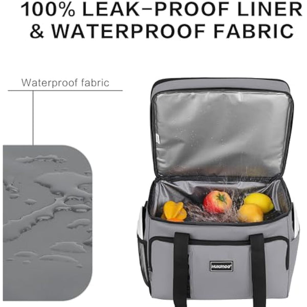 Hulongo Cool Bag Insulated Cooler Bag Waterproof Picnic Double Thermal Bag For Camping, Travel, Grocery Shopping & Fishing, 42L
