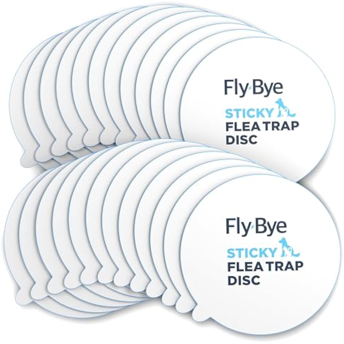 Fly-Bye Flea Trap Sticky Discs (24 Pack) – Non-Toxic Replacement Pads for Home Fleas Trap – Safe Alternative to Flea Sprays & Bombs