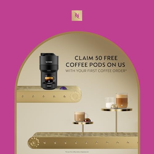 Nespresso Vertuo Pop Coffee Machine by De'Longhi, Over 30 Varieties of Pods, Compact Footprint, Americano, Starter Capsule Set Included, ENV90.P, Pink