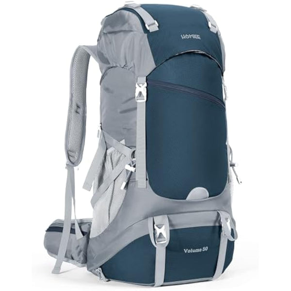 HOMIEE 50L Waterproof Hiking Backpack for Men Women, Lightweight Trekking Backpack with Rain Cover, Large Camping Rucksack for Outdoor Sports Travel Hiking Cycling Climbing Mountaineering