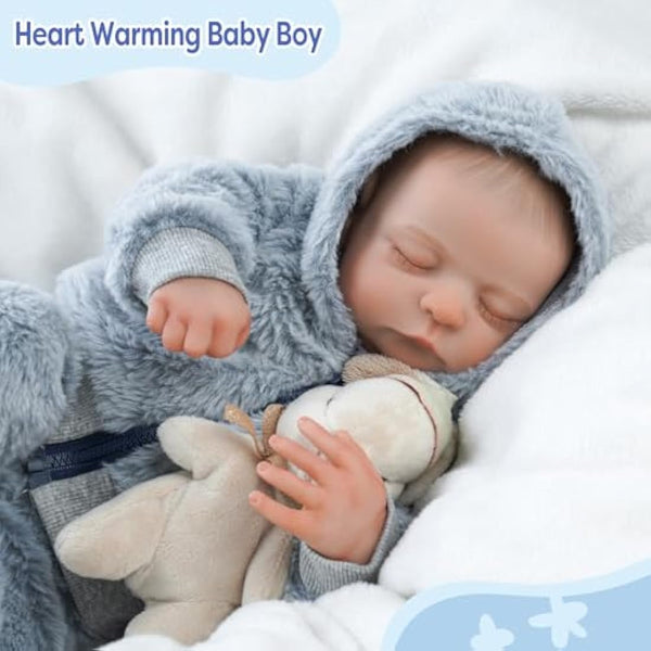 JIZHI Reborn Dolls Boy - 17 Inches Hand-made Washable Reborn Babies with Lithe Vin-yl Body, Lifelike Baby Doll Looks Like a Real Baby (Reborn Boy)