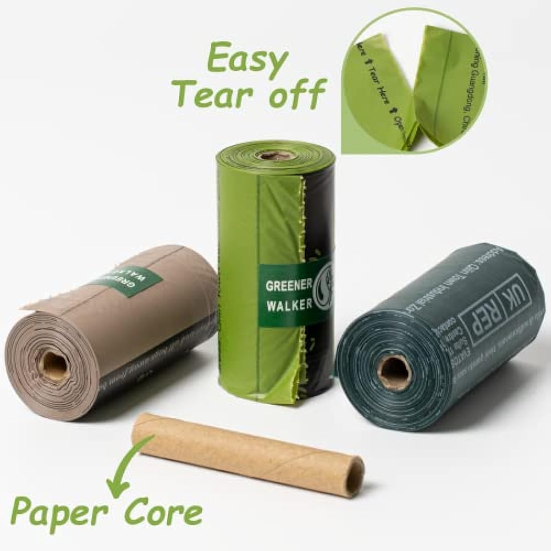 GREENER WALKER Poop Bags for Dog Waste 1080 Bags, Extra Thick Strong 100% Leak Proof Biodegradable Dog Waste Bags (Brown)