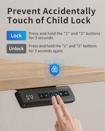 FEZIBO Height Adjustable Electric Standing Desk, 120 * 60 cm Stand up Table, Sit Stand Home Office Desk with Splice Board, White Frame/Maple Top