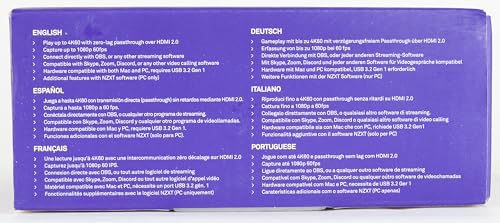 NZXT Signal HD60 Full HD USB Capture Card - ST-EESC1-WW - HD60 (1080p) - Live Streaming and Gaming - Zero-Lag Passthrough - Open Compatibility