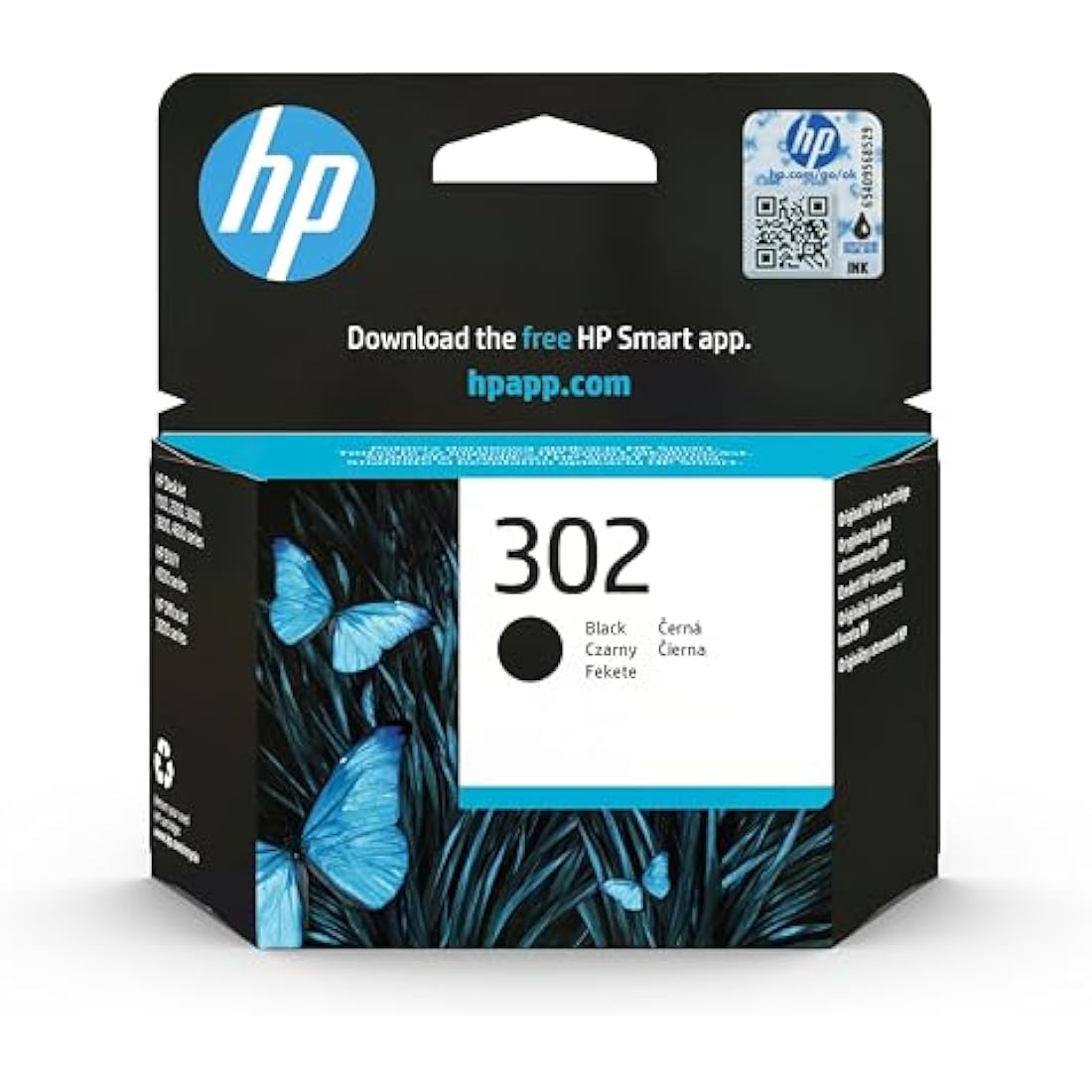 HP F6U66AE 302 Original Ink Cartridge, Black, Single Pack