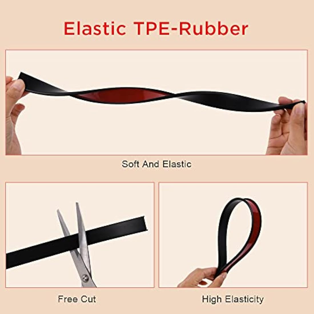 flintronic 5m*18mm U-Shape Flexible Furniture Edge Banding, Baby Safty Baby Edge Protector, Self Adhesive TPE Wood Edging Tape, DIY Furniture Edge Trim for Table, Cabinet, Furniture Restoration