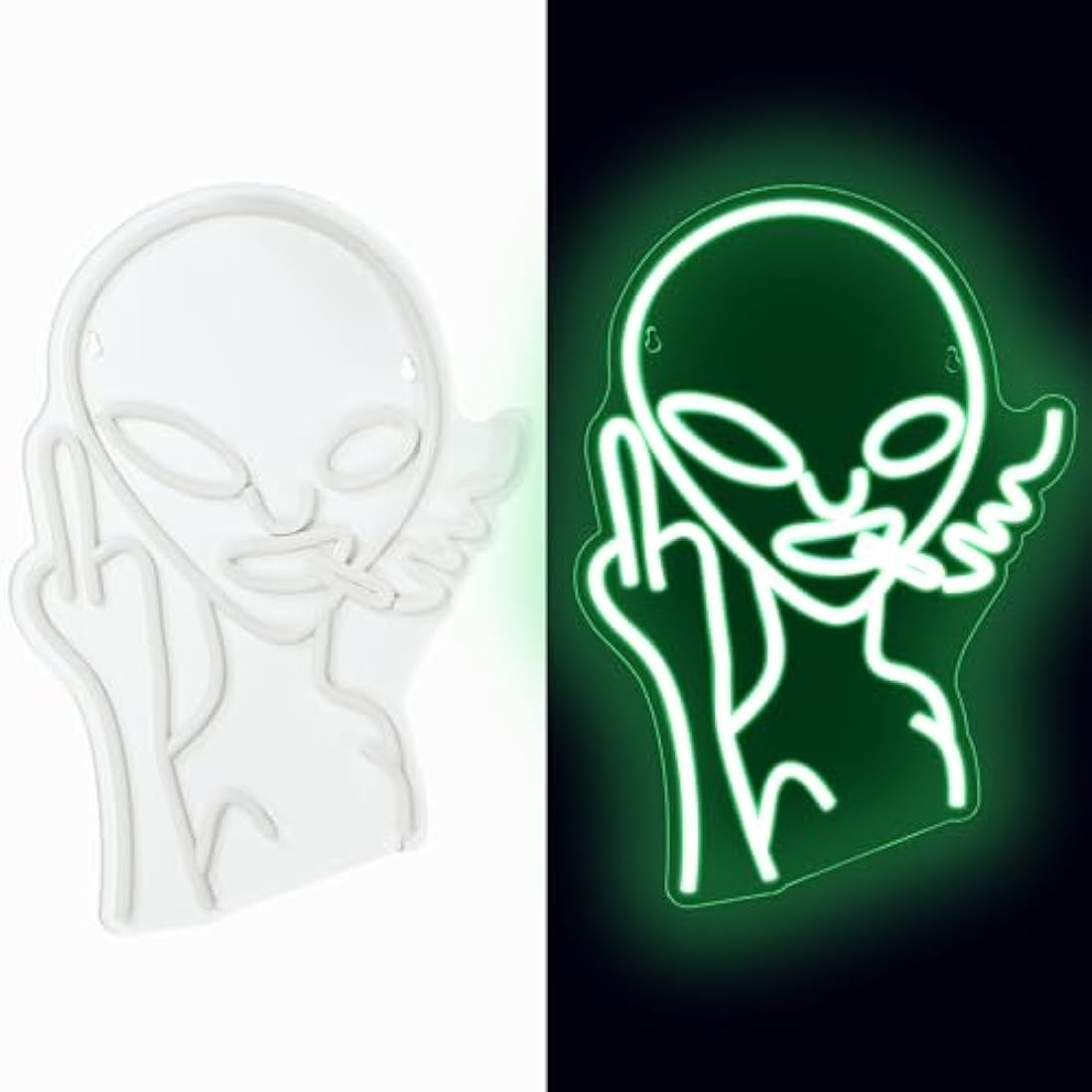 Alien Neon Sign, LED Neon Light for Wall Decoration, Party, Bar, Bedroom, Game Room, Christmas Decoration Neon Lights (Green)