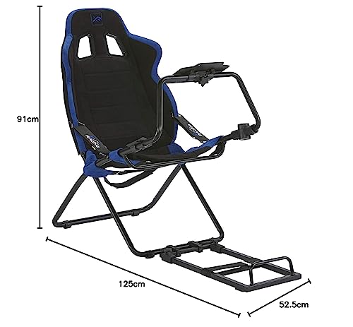 X-Rocker Steering Wheel Stand, Foldable Racing Wheel Stand with Seat Fixing Rod, Adjustable Height, Adjustable Angle, Suitable for Logitech, XBOX, Madcatz, Playstation, Racing Wheel Stand - Black
