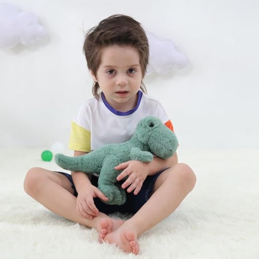 Apricot Lamb Soft Toys Plush Dinosaur Stuffed Animal Soft Cuddly Perfect for Girls Boys (Green Dinosaur, 10 Inches)