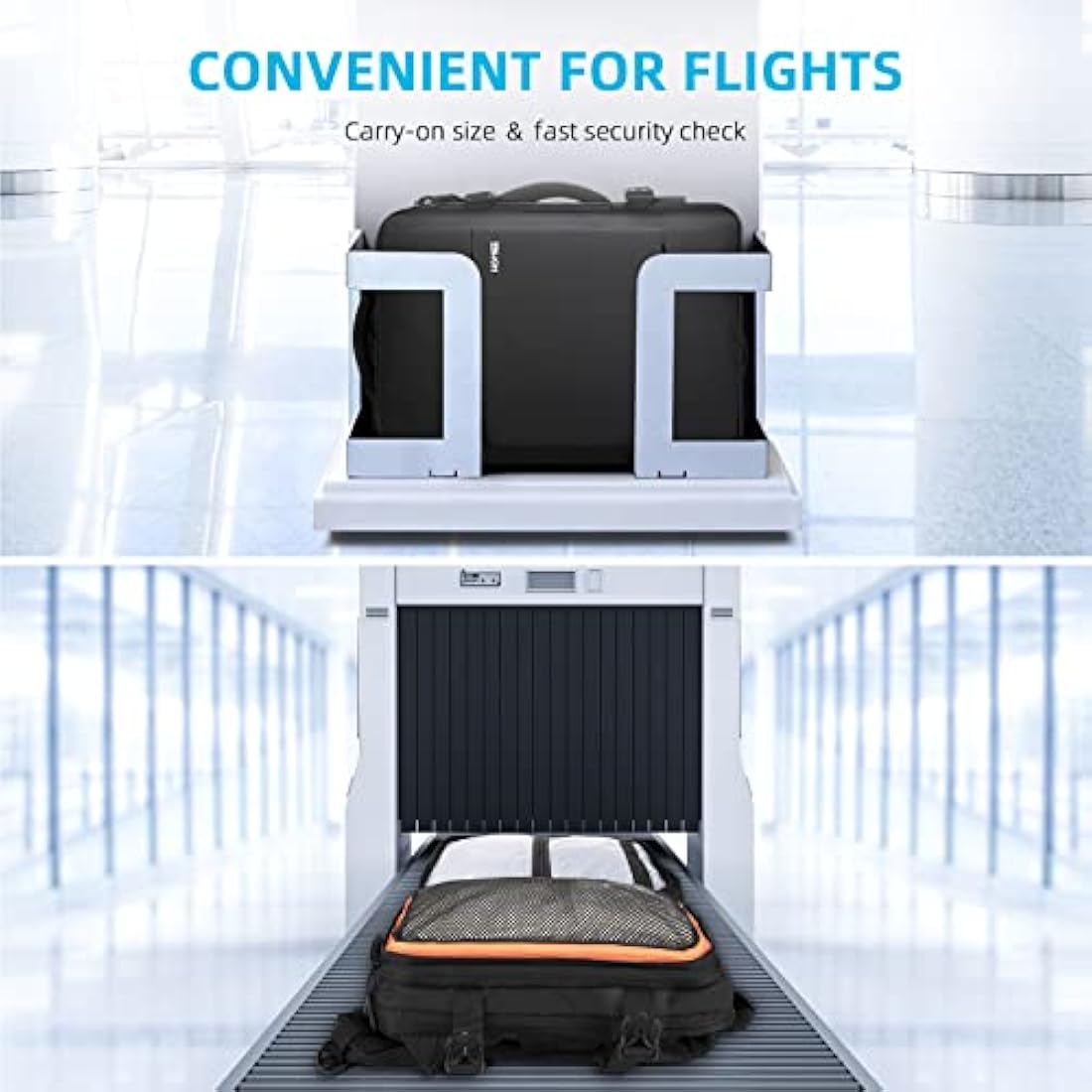 HOMIEE 45x36x20cm Cabin Bag for Easyjet 22L-38L Expandable Carry On Travel Backpack with USB Charging Port Flight Approved Underseat Hand Luggage Bag 15.6 Inch Laptop Rucksack Business School Daypack