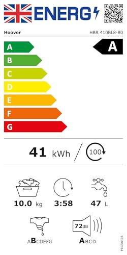 Hoover H-WASH 350 9kg Freestanding Washing Machine, 1400 RPM, A Rated, ECO-Power Inverter Motor, hOn App, 60 Programmes, Eco Doser, Power Care System, Graphite, 60x54x85 cm - H3WPS496TAMBR680