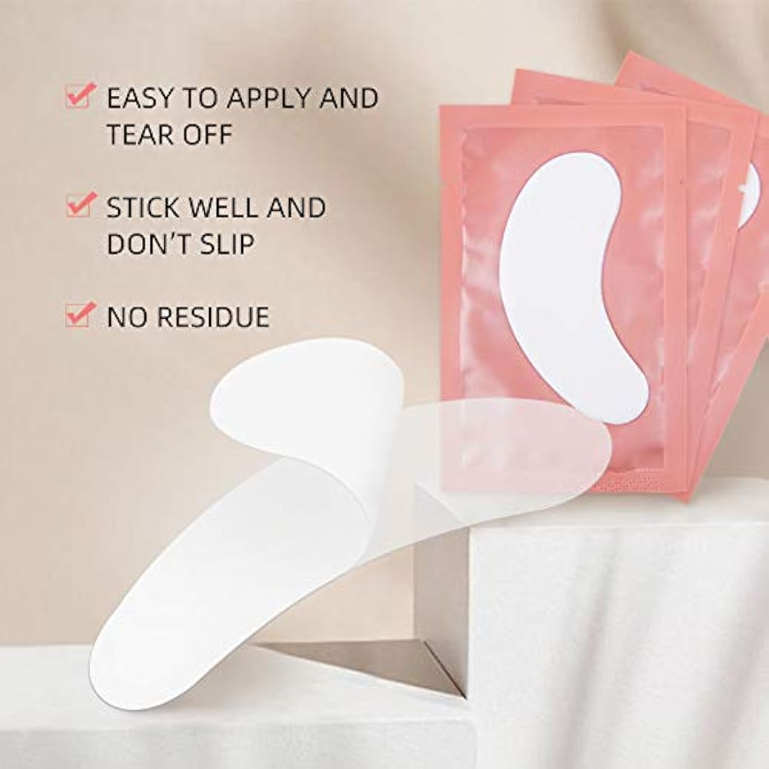250 Pairs Eye Pads for Eyelash Extension Eyelash Pads Eye Pads Eyelash Eye Patches Eyelash Extension Pad Accessories Under Eye Pads for Eyelash Extensions Good Stay Lunamoon (Pink250)