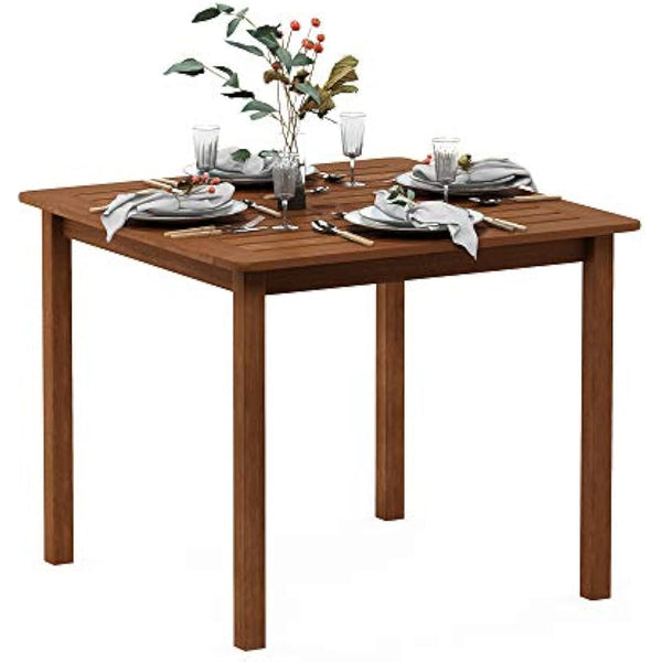Furinno Hardwood Bermuda Square Table in Teak Oil, Wood, Natural, (W) x 74.17 (H) x 89.92 (D) cm