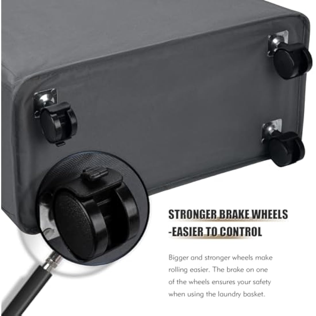 DOKEHOM 25-Inches Slim Laundry Basket on Wheels, Collapsible Rolling Laundry Hamper, Foldable Narrow Corner Clothes Storage Bins (Dark Grey)