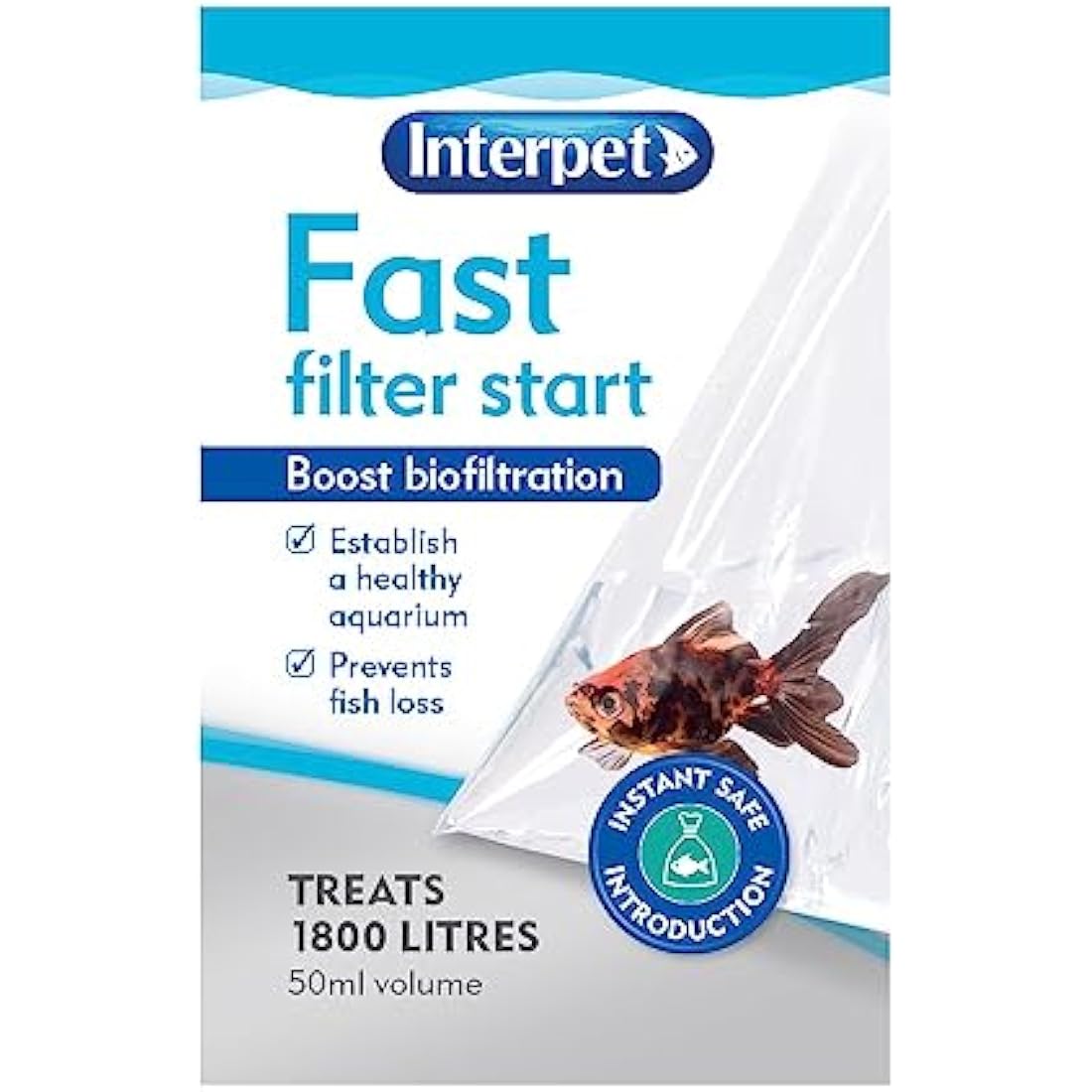 Interpet Fast Filter Start Treatment to Boost Aquarium Bio Filtration, 50 ml, Fast Acting Beneficial Bacteria, Safe for Fish