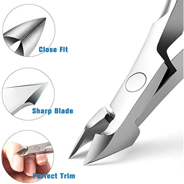 FERYES Cuticle Clipper Professional Manicure and Pedicure Cuticle Remover Tools, Medical Grade Stainless Steel, 5mm Jaw- 1 Piece (Silver)