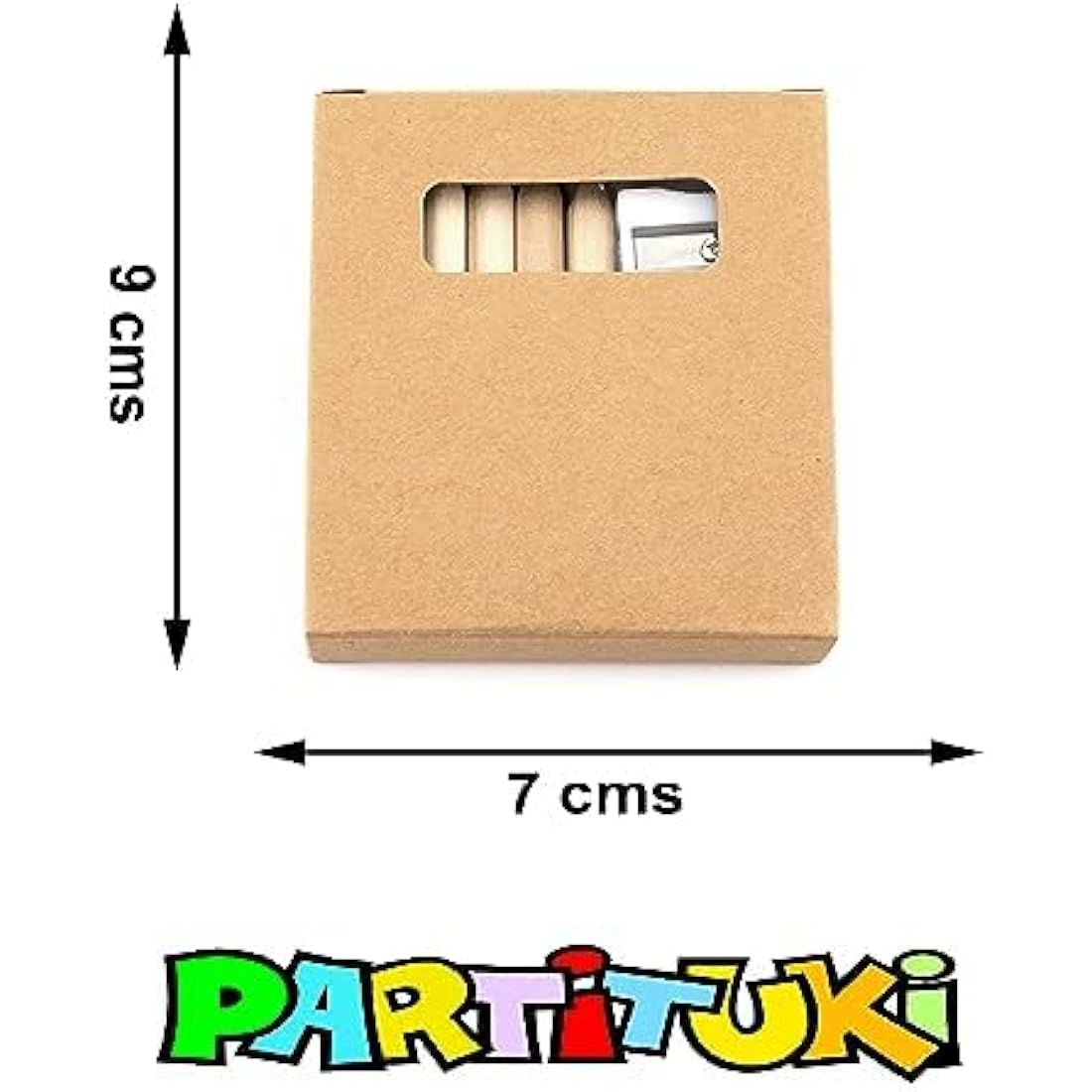 50 Boxes of 6 Mini Colored Pencils, 1 Mini Coloring Book and 1 Pencil Sharpener. In total: 300 Mini Pencils, 50 Mini Children's Books and 50 Pencil Sharpeners