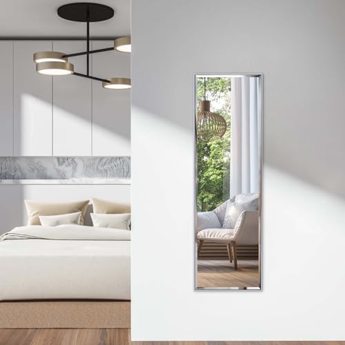 HORLIMER Full Length Wall Mirror with White Frame, 122x35cm(14x48 inches) Large Body Mirrors for Bedroom Bathroom