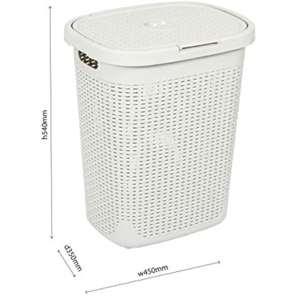 Addis 50 Litre Calico Faux Rattan Hamper, Cream
