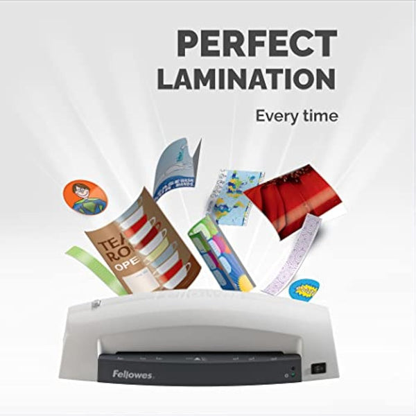 Fellowes Lunar Jam Free A4 Laminator Machine for Home Use - 4 Minute Warm Up Time – 80-125 Micron – White