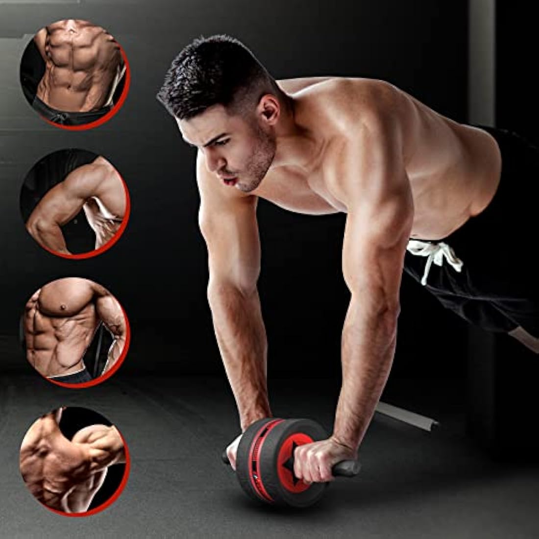 EnterSports Ab Rollers, Ab Trainer for Home with Two Knee Mats, Ab Wheel for Abdominal Muscle Training, Ab Exercise Wheels, Suitable for Beginners, Advanced and Professionals