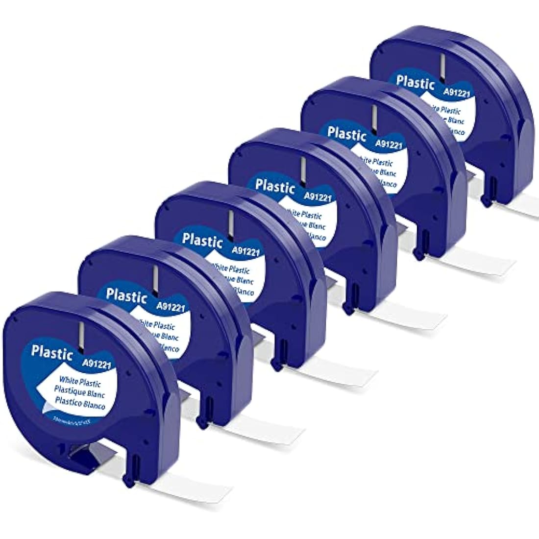 6X MarkField Compatibl with Dymo Letratag Tape 12 mm x 4 m, Black Print on White, Compatibl with Dymo Letratag Refills Labels for LT-100H LT-100T LT-110T QX50 XR 200B Plus