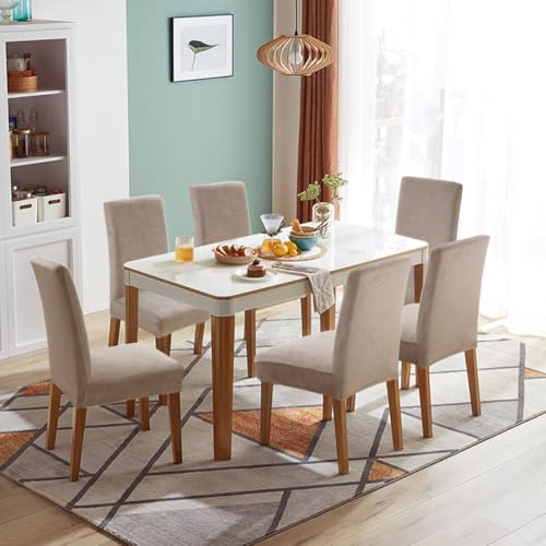 Fuloon Velvet Cahir Cover Elastic Chair Covers Protector Seat Slipcover Outdoor Wingback Chair Covers Dining Chair Covers Set of 6