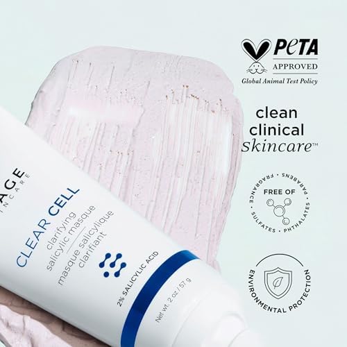 IMAGE Skincare, CLEAR CELL Clarifying Salicylic Masque, Exfoliating Kaolin Clay Facial Mask with Mattifying Effect, Targets Acne Prone Skin, 2oz