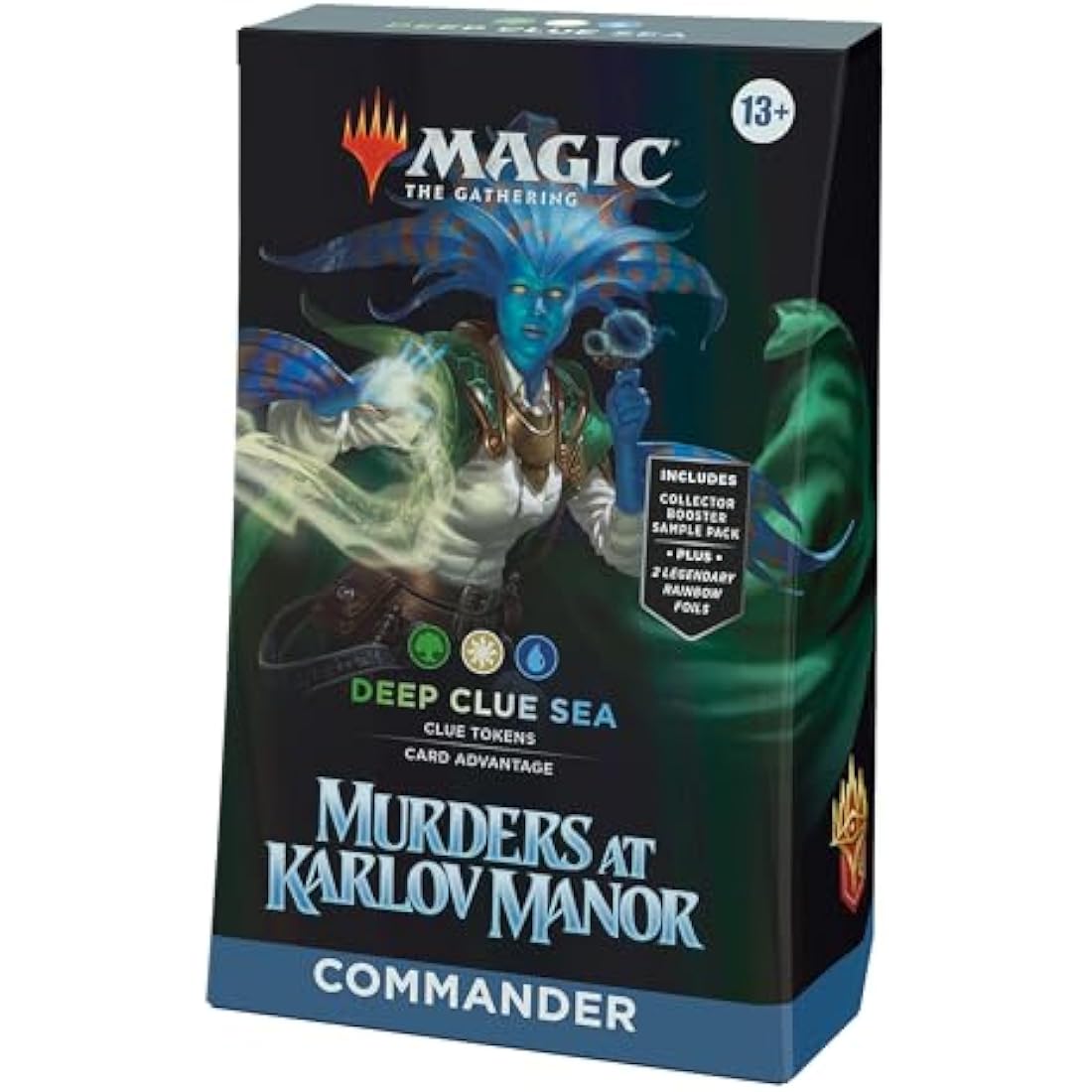 Magic: The Gathering Commander Karlov Mansion Murders Deck - Clues Fishing (100 Card Deck, 2 Sample Booster + Accessories) (English Version)