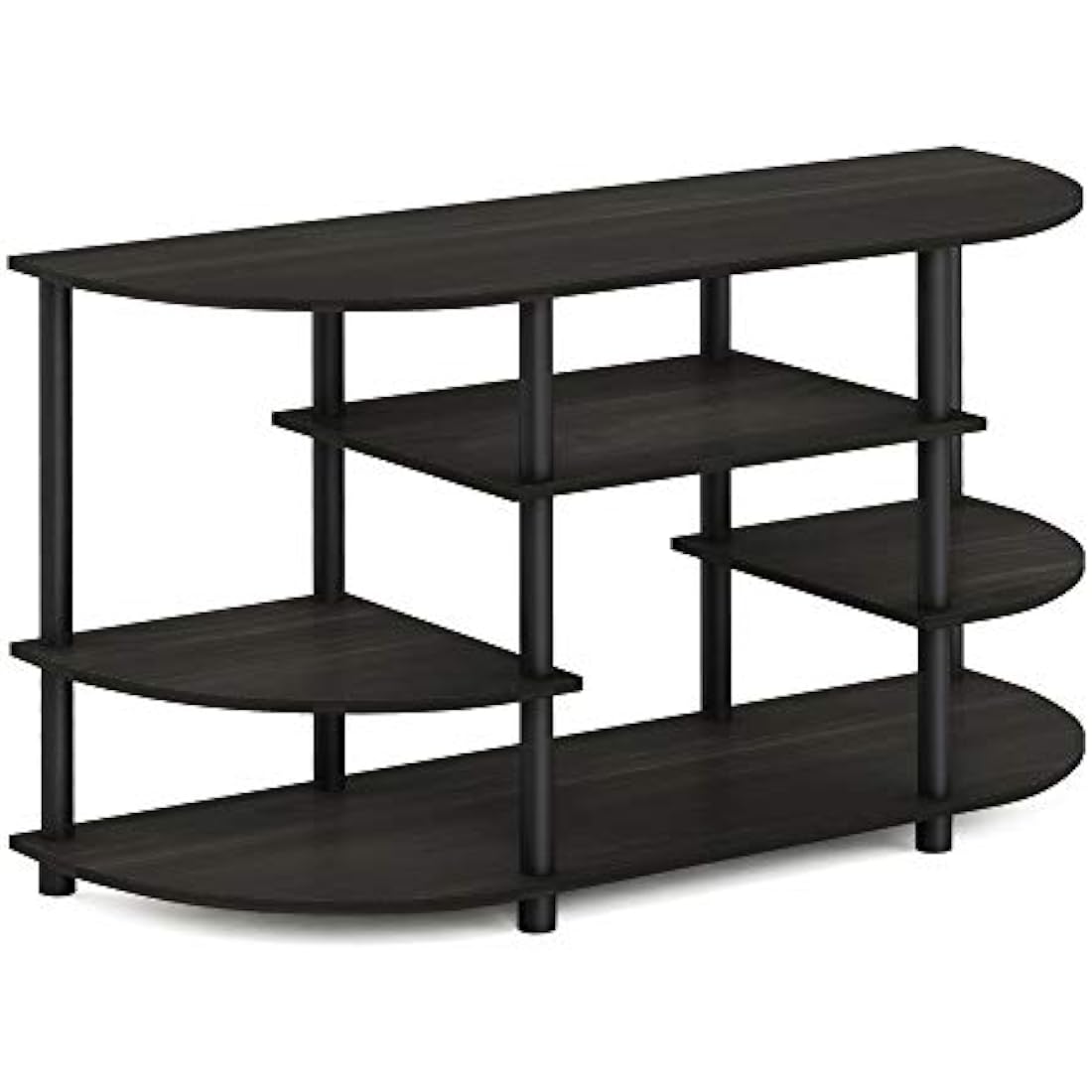Furinno JAYA Simple Design Corner TV Stand, TV Unit, Entertainment Center, Espresso/Black,106.7 (W) x 57.4 (H) x 39.4 (D) cm