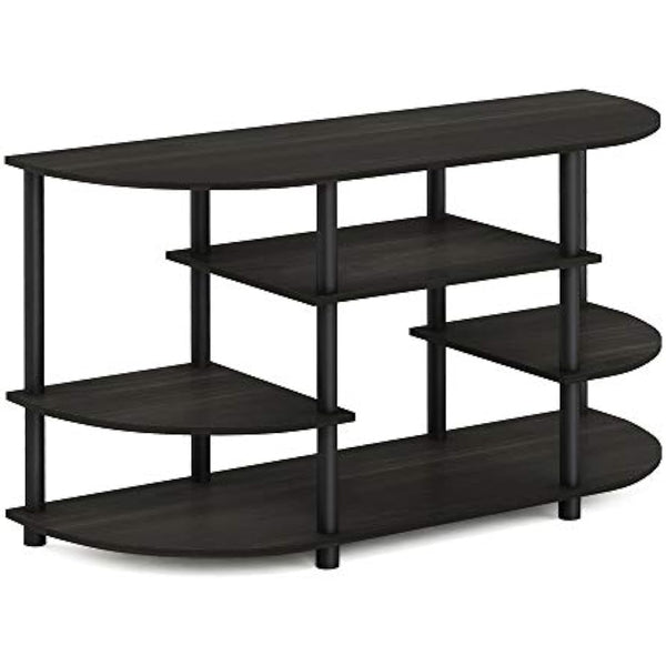 Furinno JAYA Simple Design Corner TV Stand, TV Unit, Entertainment Center, Espresso/Black,106.7 (W) x 57.4 (H) x 39.4 (D) cm