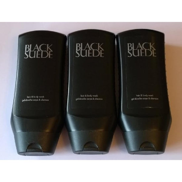3 x Avon Mens Black Suede Body Wash Set