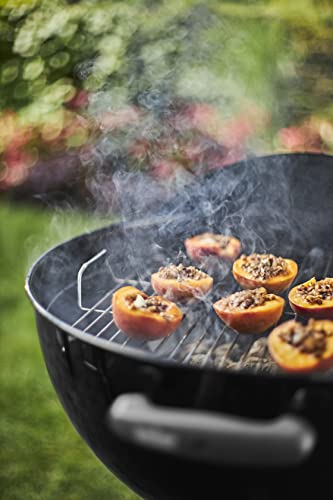 Weber Classic Kettle Charcoal Grill, Ø 57cm Grill Area, BBQ Grill with Porcelain-Enamelled Lid & Bowl, Lid Thermometer, Tripod Stand & Wheels, Chromed Grill Grate - Black (1341504)